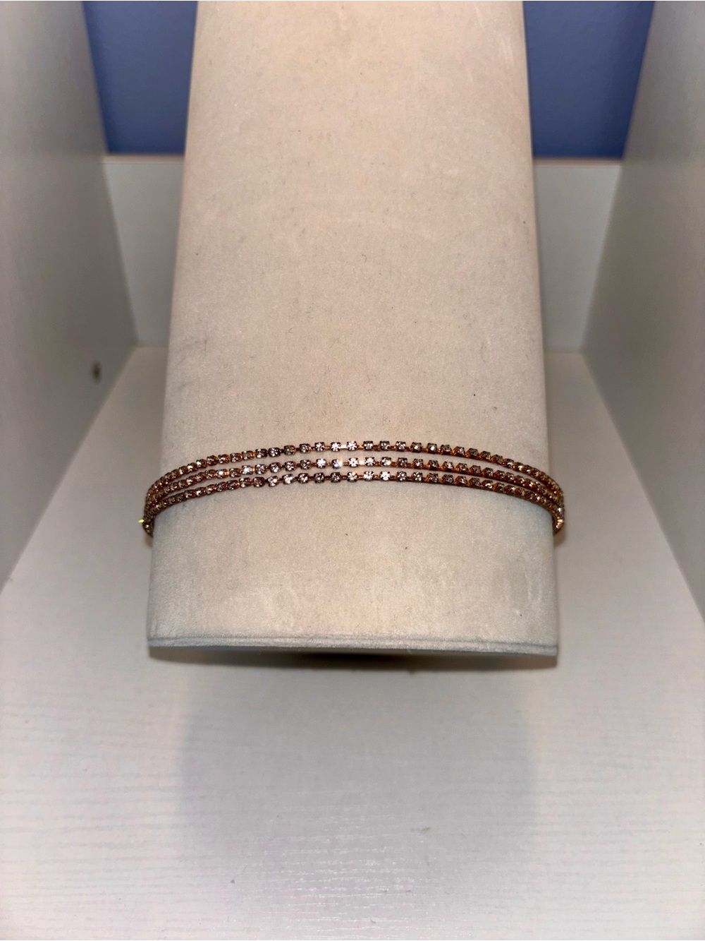 Triple Strand Rose Gold Crystal Hairband